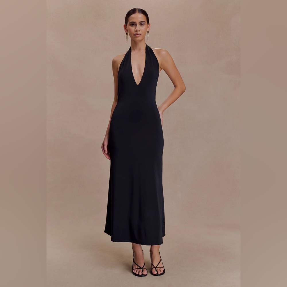 Meshki Genie Slinky Halter Midi dress size medium